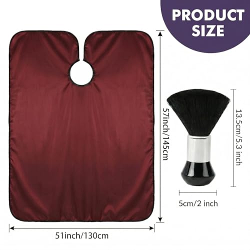 Hair Cutting Cape Set with Neck Brush & Disposable Paper