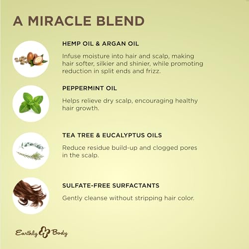 Earthly Body Miracle Oil Tea Tree Shampoo 16 Fl Oz (Pack of 2)