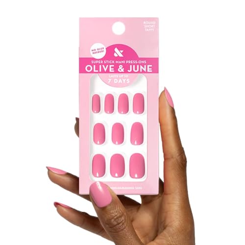 Olive & June Super Stick Press-On Nails, Taffy Pink, 32pc