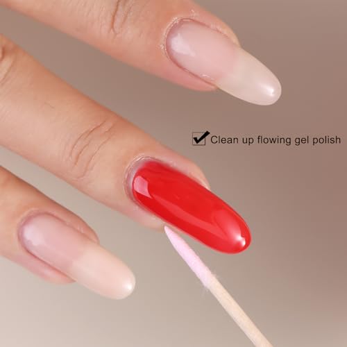Pink Precision Tip Cotton Swabs 200PCS with Wooden Sticks for Nail Art & Makeup
