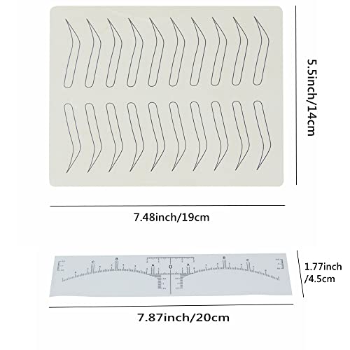 Microblading Practice Skin Kit - 6 Pieces with 4 Eyebrow Rulers