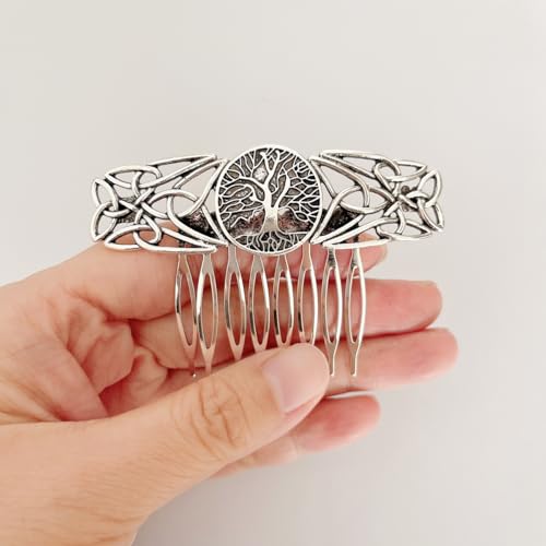 Vintage Metal Hair Combs for Women - Celtic Knot Design, Set of 2