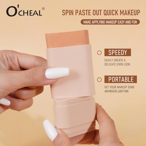 O'CHEAL Concealer Foundation Stick with Brush - Full Coverage