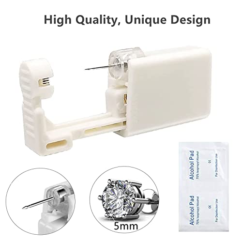 Ear Piercing Kit - 4 Pack Self-Piercing Gun with 5mm Studs
