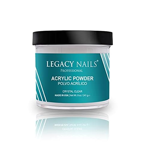 Legacy Nails Professional CLEAR ACRYLIC POWDER - 241g / 8oz. - High-Quality, Fast-Drying Formula for Nail Extensions, Sculpting & Overlays, Salon-Grade, Long-Lasting Finish