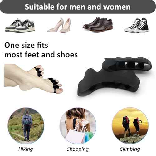 SUNFATT Toe Spacers for Men ang Women,Toe Separators for Women,Relieves Overlapping Toes,Bunions Corrector and Hammer Toe Pain,Gel Toe Spreader Separates and Relaxes Toes.2 Pcs