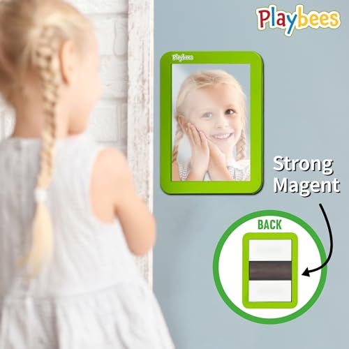 Playbees Magnetic Locker Mirror - 2 Pack Green, 5" x 7"