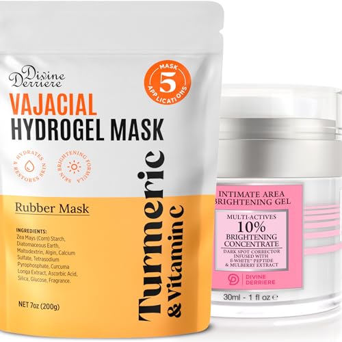 Divine Derriere THE Intimate Duo - Save 15% on Hydrogel Mask with Turmeric & Vitamin C and Intimate Area Dark Spot Corrector Gel ? A Complete Post-Wax Care Premium Modeling Mask Kit
