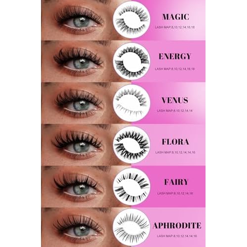 Flora Lash Clusters Kit Short 8-14mm Wispy Eyelashes Cluster Extension Kit D Curl Individual DIY False Lash Extension Spiky Cat Eye Lashes Fake Eyelashes Clusters with 0.03mm Ultra-Thin Wide Band