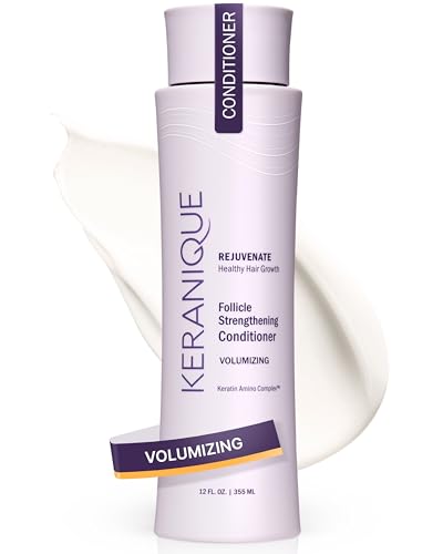 Keranique Volumizing Conditioner for Women - Best for Fine, Thin, & Brittle Hair - Sulfate-Free, Good for Color Treated Hair - Nourishing Volume Thickening Conditioner with Keratin for Thinning Hair