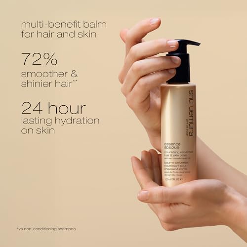 shu uemura art of hair Essence Absolue Nourishing Universal Balm - Multi-Benefit Balm, Intense Hydration and Shine, For Dry Hair and Skin, 5 Fl Oz