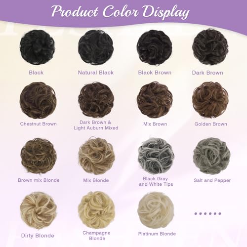 2PCs Small Messy Bun Hair Pieces for Thin Hair