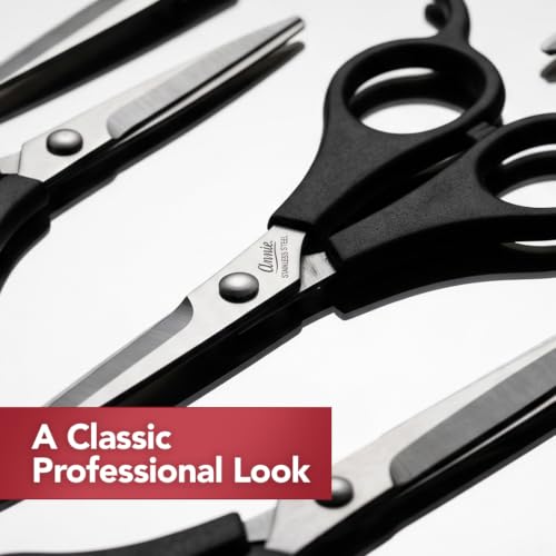 Professional 5.5 Inch Stainless Steel Hair Cutting Shears - Ergonomic Barber Scissors with Finger Rest - Silver (Pack of 1)