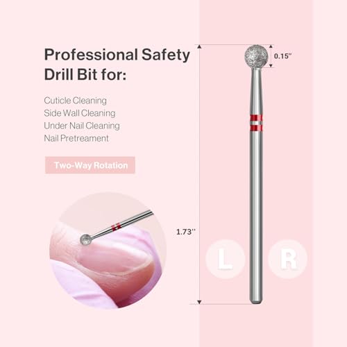MelodySusie Ball Shape Carbide Cuticle Drill Bit 3/32"