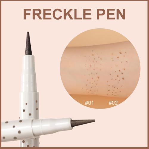 Erinde Natural Freckle Foundation Makeup Kit - Liquid Freckle Pen & Fake Freckles Stamp Air Cushion & Powder Cushion Blush, Long Lasting Waterproof Freckles Tattoo Marker for Natural Sunkissed Makeup
