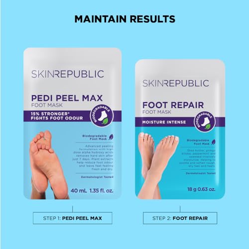 Skin Republic Pedi Peel Max Intense Foot Peeling Mask with AHA - 1 Pair