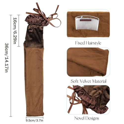 Airuiwu Brown Soft Suede Heatless Sleep Hair Curlers for Natural Curls