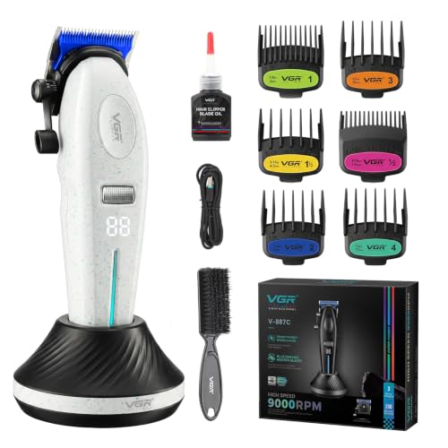 VGR 887C Professional Hair Clippers for Men - 6-Speed Cordless Clipper with Ceramic Blades