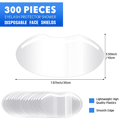 Honeydak 300 Pcs Makeup Shower Face Visors Permanent Microblading Supplies Disposable Plastic Shower Visor Clear Face Cover for Hairspray Salon Eyelash Extensions Eyelid Aftercare