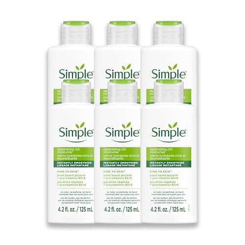 Simple Kind To Skin Replenishing Rich Moisturizer - Face Cream Nourishes and Hydrates - Face Moisturizer with Niacinamide, Vitamins B5 and E - 6 pc