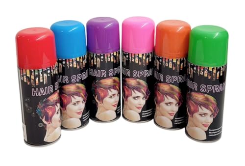 24-Pack Temporary Hair Color Spray Set - 6 Assorted Colors