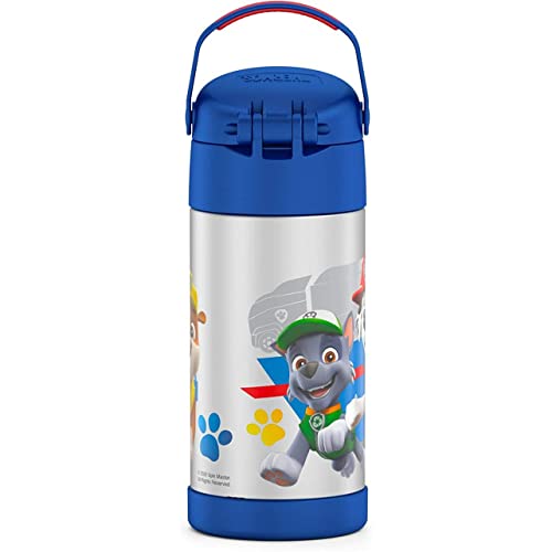 THERMOS FUNTAINER Water Bottle with Straw - 12 Ounce, Dinosaurs - Kids Stainless Steel Vacuum Insulated Water Bottle with Lid