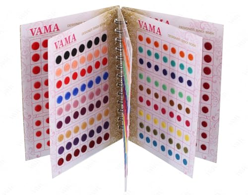 VAMA Premium Velvet Bindi Book - 504 Multicolor Medium Bindis