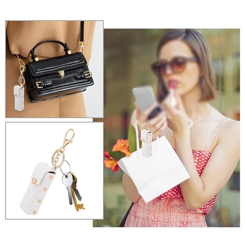 3-Pack Leather Lipstick Holder with Metal Hook Clip