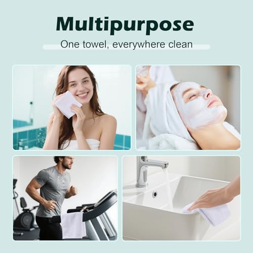White Washcloths Bulk 400 Pack, Highly Absorbent & Quick Drying Face Towels, Premium Quality Soft Bath Towels, Multipurpose Microfiber Wash Cloths, 12x12 inches