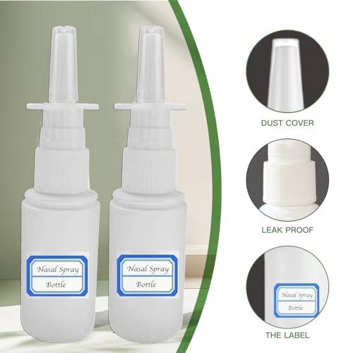 10Pcs 30ML/1oz Plastic Nasal Spray Bottle Mist Sprayer - Empty Refillable Pump Sprayer Fine Mist Sprayers Atomizers with Funnels and Labels