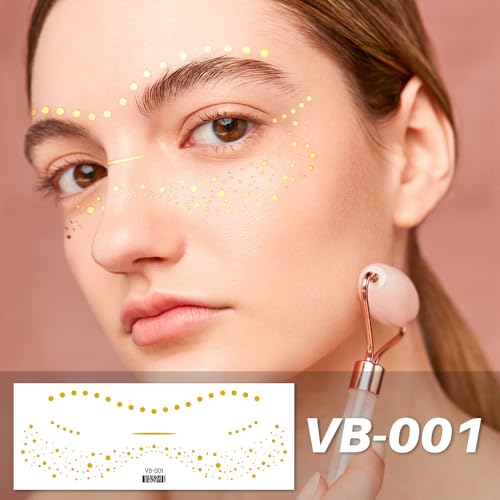 Gold Glitter Star Freckles Tattoo Stickers - 10Pc Waterproof Patches