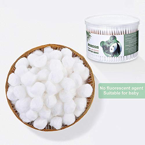 500 Count Biodegradable Cotton Swabs with Bamboo Sticks
