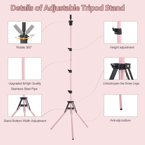 Adjustable Wig Head Stand Tripod 17-63 inch