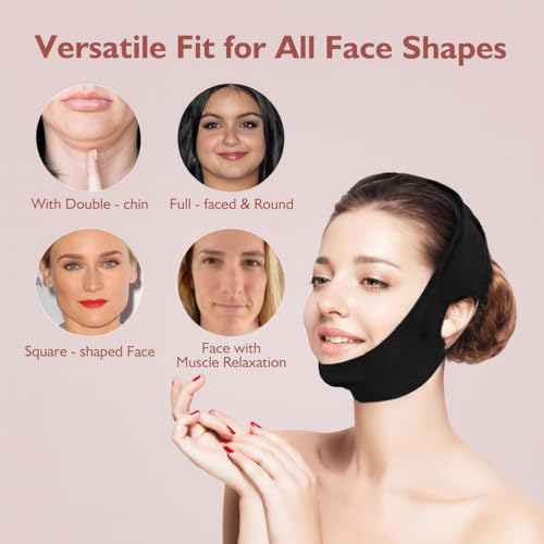 V-Line Jawline Chin Strap for Women - Breathable Reusable Face Lift Mask