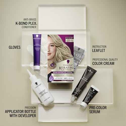 Schwarzkopf Keratin Blonde Hair Dye, 11.01 Hight Lift Natural Cool Blonde, Professional Quality Permanent Hair Color, Bond Enforcing System Helps Prevent Breakage* (Pack of 2)