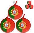 Portugal Flag Folding Hand Fans 3 Pack, 8.2" Round Fabric