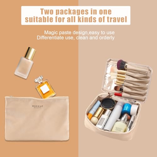 Queboom Large Capacity Travel Makeup Bag - Waterproof & Portable