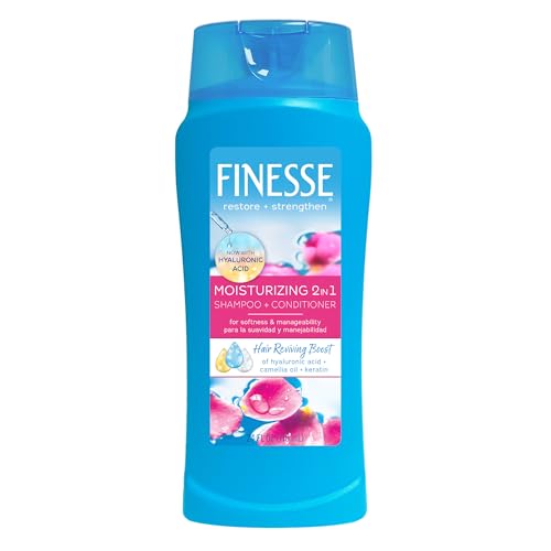 FINESSE Restore + Strengthen Moisturizing 2in1 Shampoo + Conditioner, 24 Ounce (Pack of 6)
