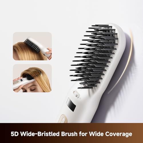 Dreame Cordless Hair Straightener Brush, Ionic Straightening Comb