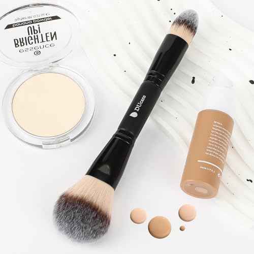 DUcare Powder Brush Foundation Brushes Double Ended Blush Setting Brush for Rounded Taperd Liquid, Cream, Powder,Blending, Buffing