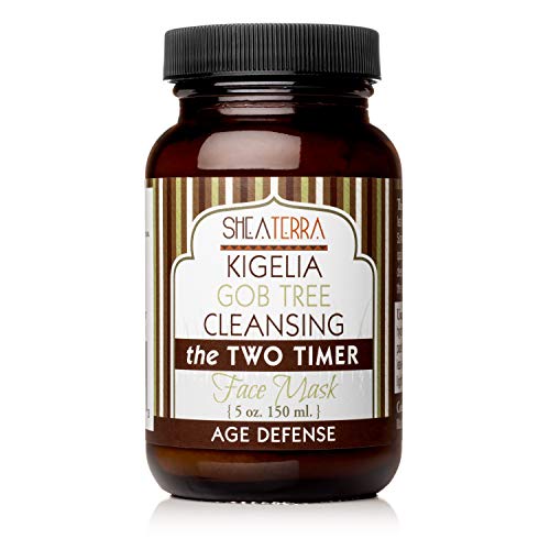 Shea Terra Kigelia Age Defense Collection - Cleansing Face Mask | Natural, Anti-Aging Face Mask with Gob Tree Leaf Powder to Exfoliate Skin and Banish Blemishes & Clogged Pores for Clear Skin ? 5oz