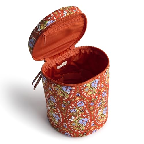Vera Bradley Women's Premium Cotton Upright Cosmetic Organizer, Garden Paisley, One Size