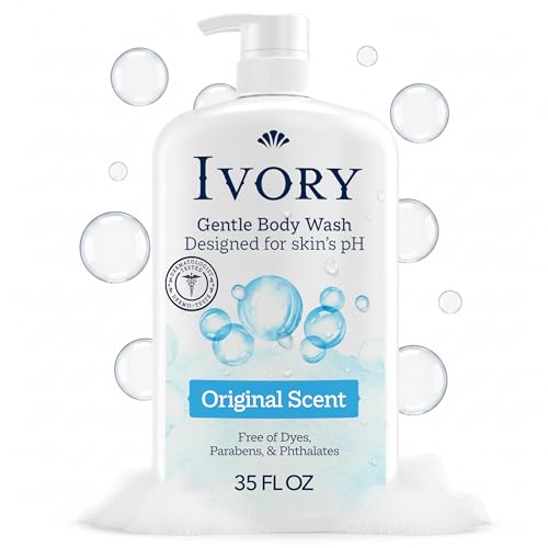 Ivory Body Wash for Sensitive Skin, 35 oz – Gentle, pH-Balanced