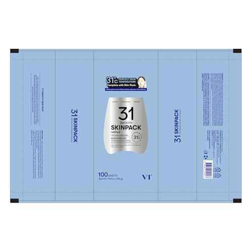 VT COSMETICS Smooth Skin Pack (100 Sheets), Toner Pads with Retinol, Cooling & Hydrating, Gently Exfoliating, Skin Tightening, Quick Makeup Prep, Korean Skincare (7.40 oz.)
