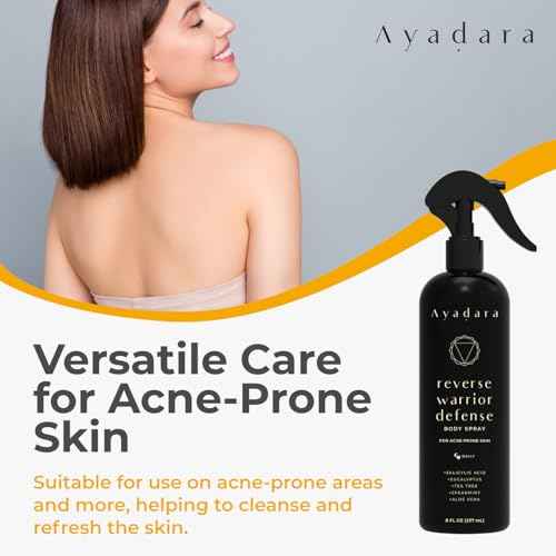 Bacne Treatment Body Spray, 8 fl oz, Cystic Back bacne Treatment Spray with Salicylic Acid, Tea Tree Chest, Butt and Body bacne Spray for Hormonal bacne, Bacne Treatment for Teens Adults, 2000 Sprays