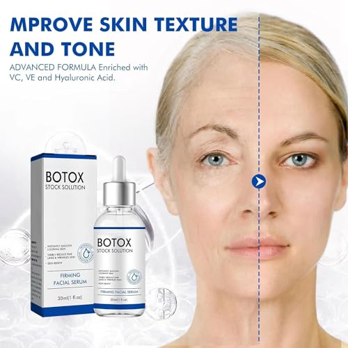 Generic Botox Stock Solution Facial Serum,Botox Stock Anti Aging Serum For Face,Instant Face Tightening,Reduce Fine Lines,Wrinkles, Boost Skin Collagen, Hydrate & Plump Skin（1pcs）.