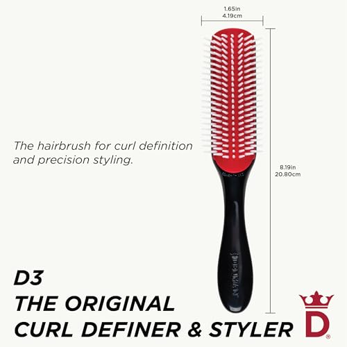 Denman D3 Curl Definer Brush for Curly Hair – 7 Row Detangling