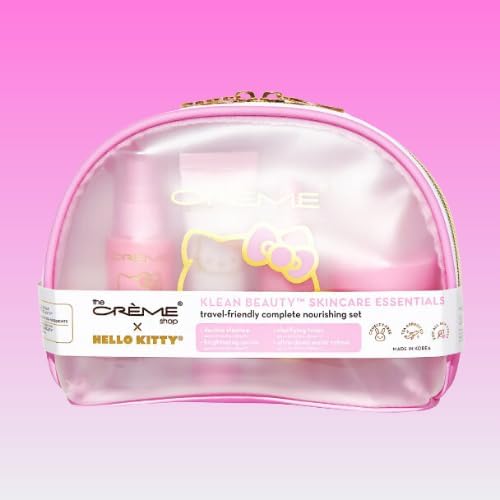 THE CR?ME SHOP X HELLO KITTY SKINCARE ESSENTIALS - KLEAN BEAUTY¢â 4PC TRAVEL BAG SET