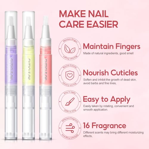 PEACECOLOR 16-Piece Cuticle Oil Pen Set for Nails