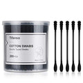 Tifanso 200 Count Black Cotton Swabs - Hypoallergenic & Eco-Friendly